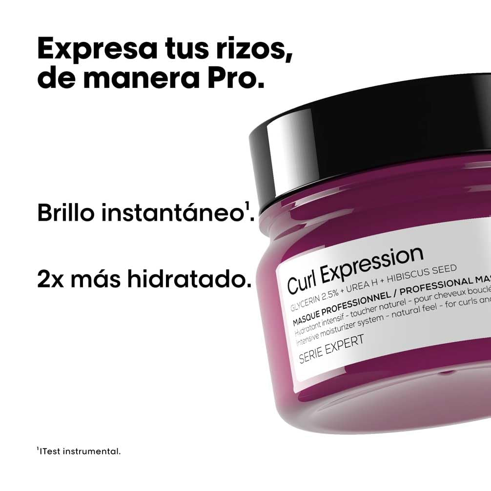 L’Oréal Professionnel, Mascarilla Hidratante Intensiva, Para Cualquier Tipo De Rizos & Ondas, Curl Expression, 250 Ml