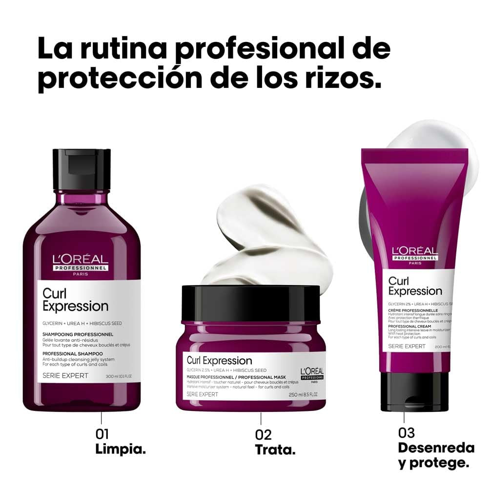 L’Oréal Professionnel, Mascarilla Hidratante Intensiva, Para Cualquier Tipo De Rizos & Ondas, Curl Expression, 250 Ml